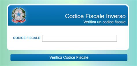 codice fiscale inverso agenzia entrate